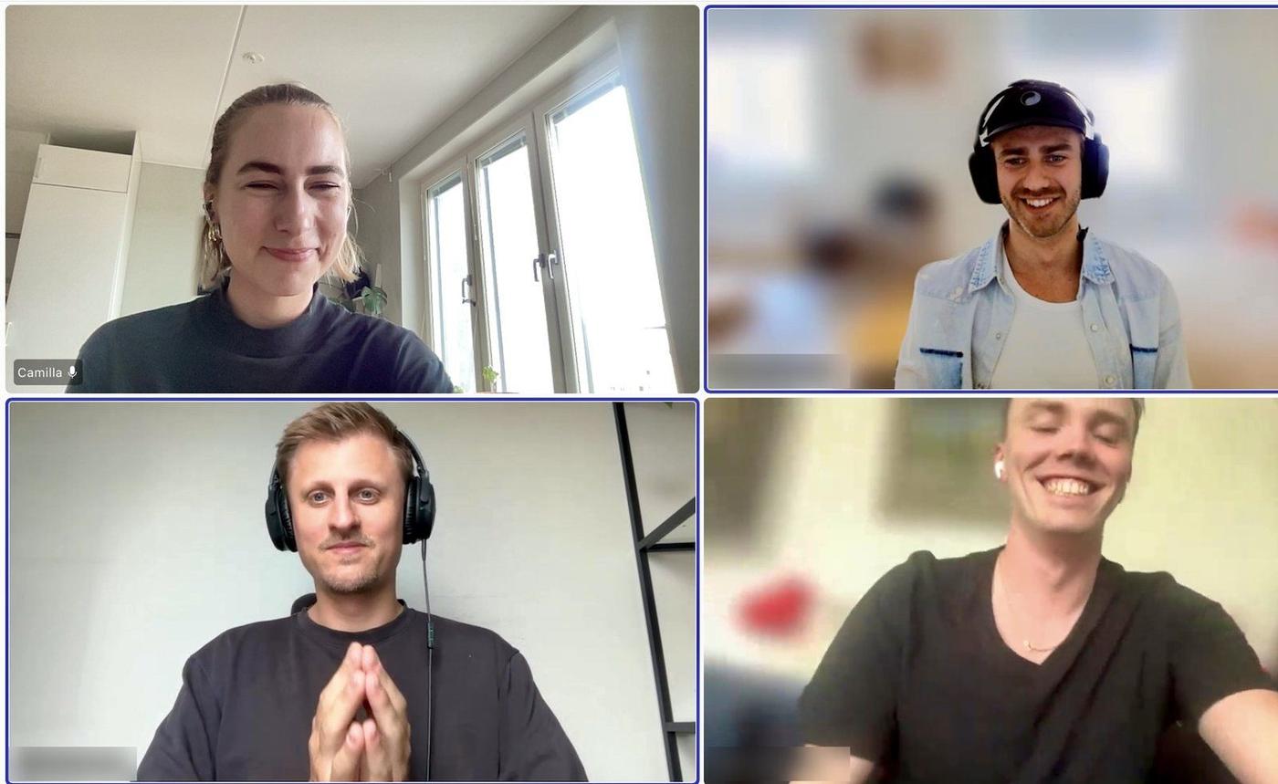 Camilla leder ett livepass på Teams, deltagarna är med från sina egna skrivbord